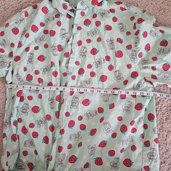Disney Parks Pixar Toy Story Lotso Strawberries Button Down Shirt Size XXL - Picture 5 of 5